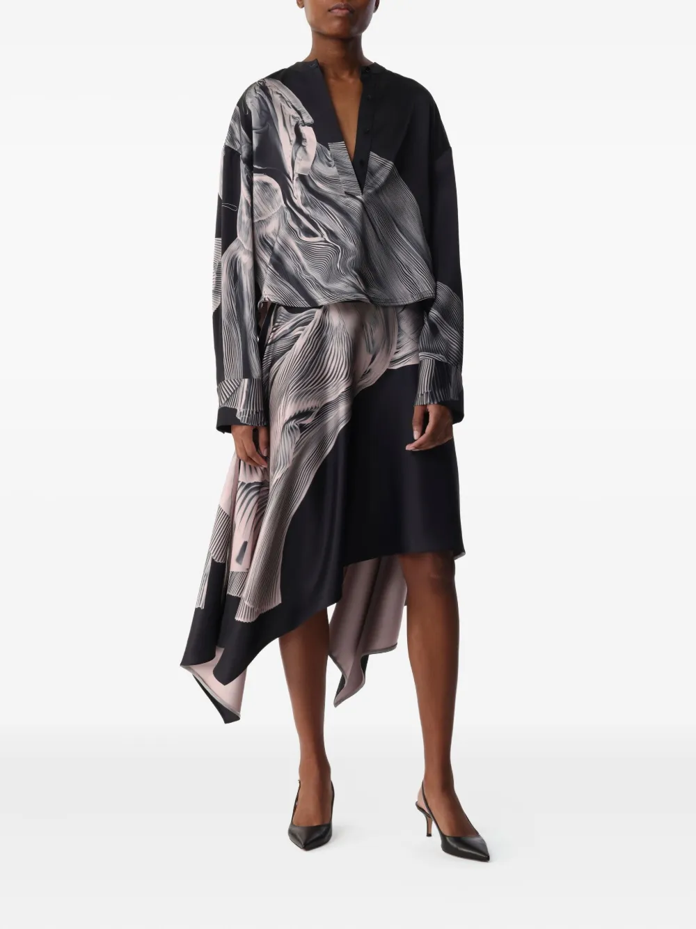 Jason Wu Collection long-sleeve V-neck blouse - Zwart
