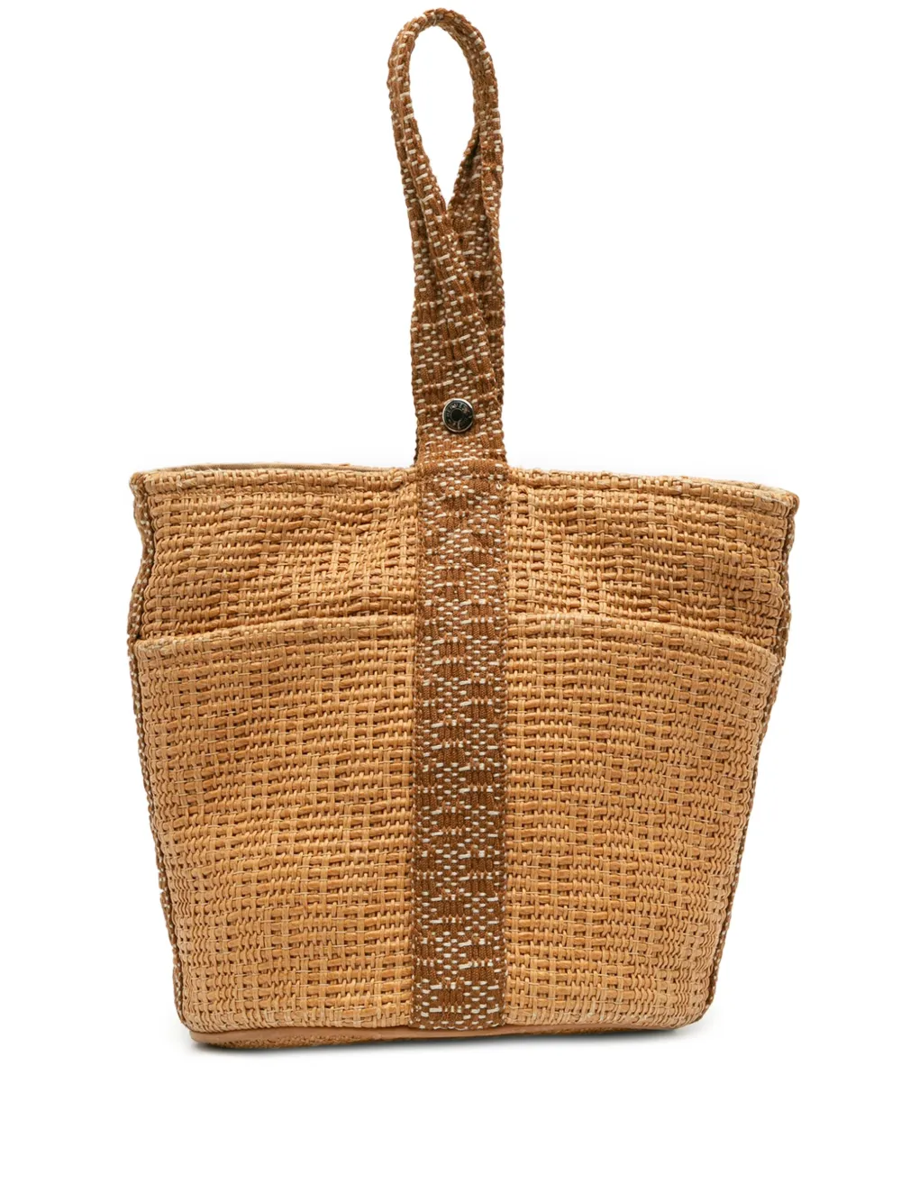 Hermès Pre-Owned 1990-2010 Woven Straw Saxo MM bucket bag | Brown | Image 1