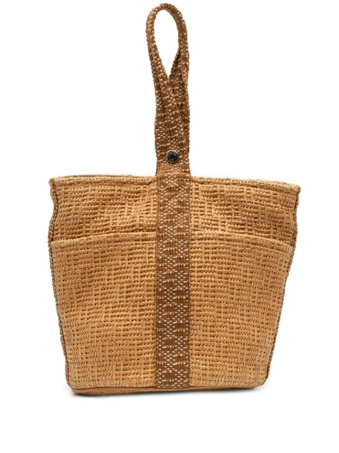 Hermès Pre-Owned 1990-2010 Woven Straw Saxo MM bucket bag