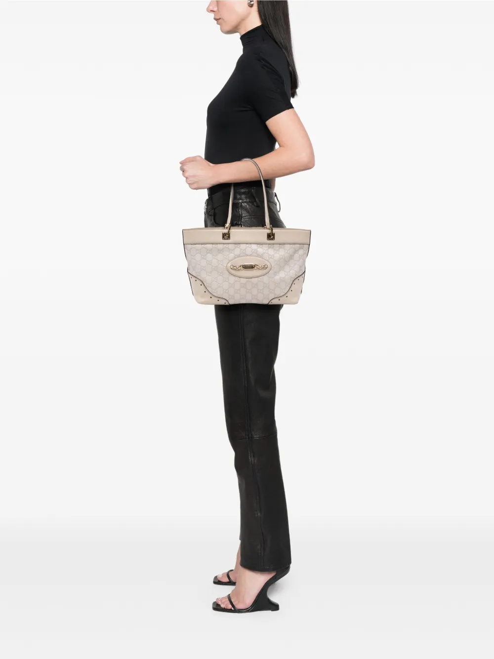 Pre-owned Gucci 2000-2015 Small Ssima Punch Tote Bag In Brown