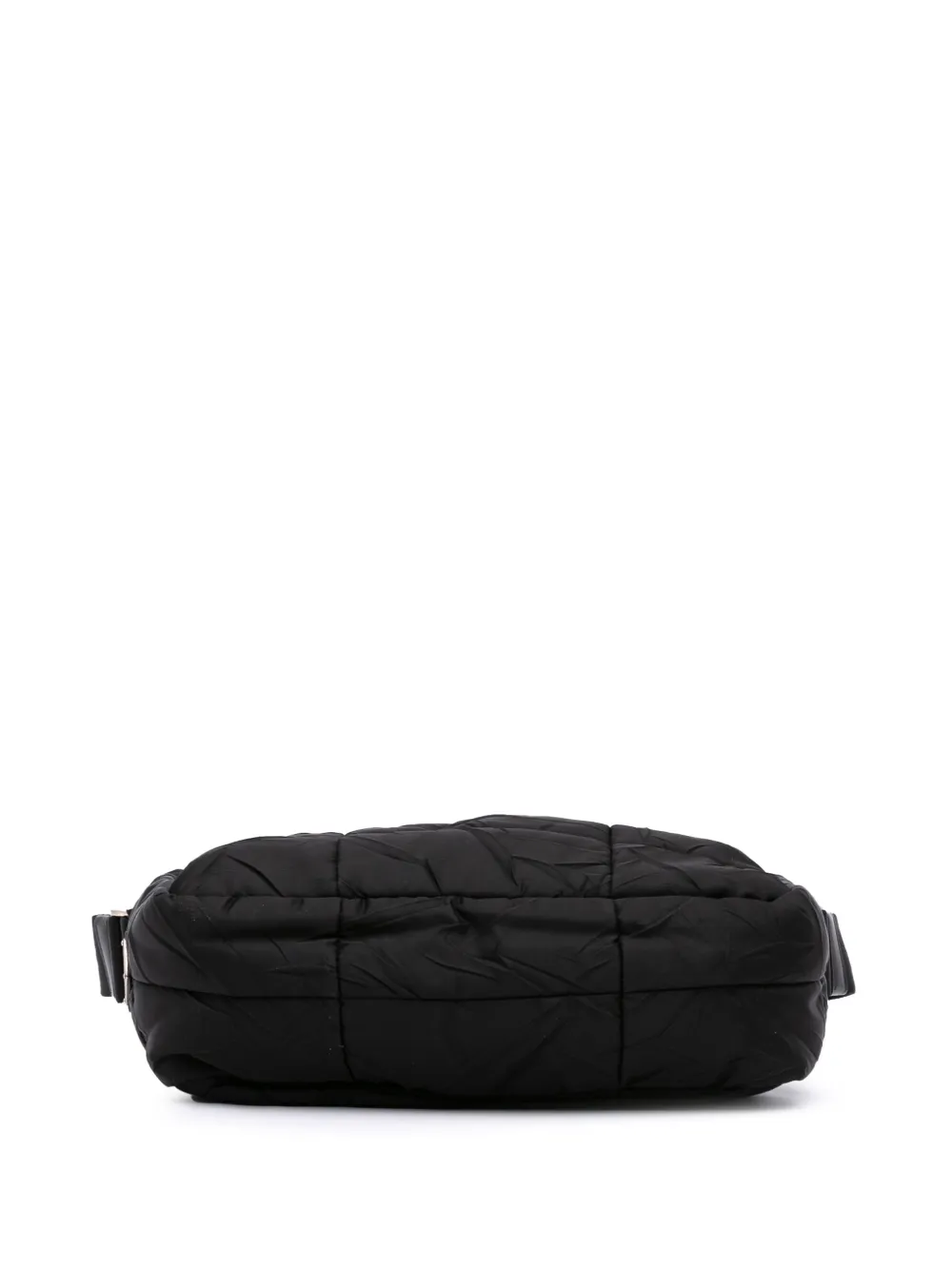 Pre-owned Prada 2013-2025 Quilted Tessuto Messenger Bag Crossbody Bag In Black