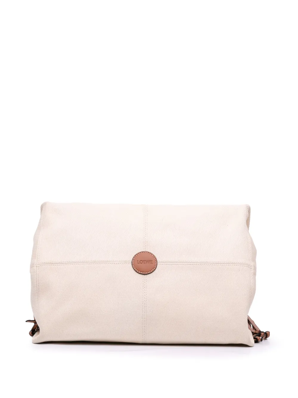 Pre-owned Loewe 2002-2003 Large Canvas Cushion Tote Bag In Brown