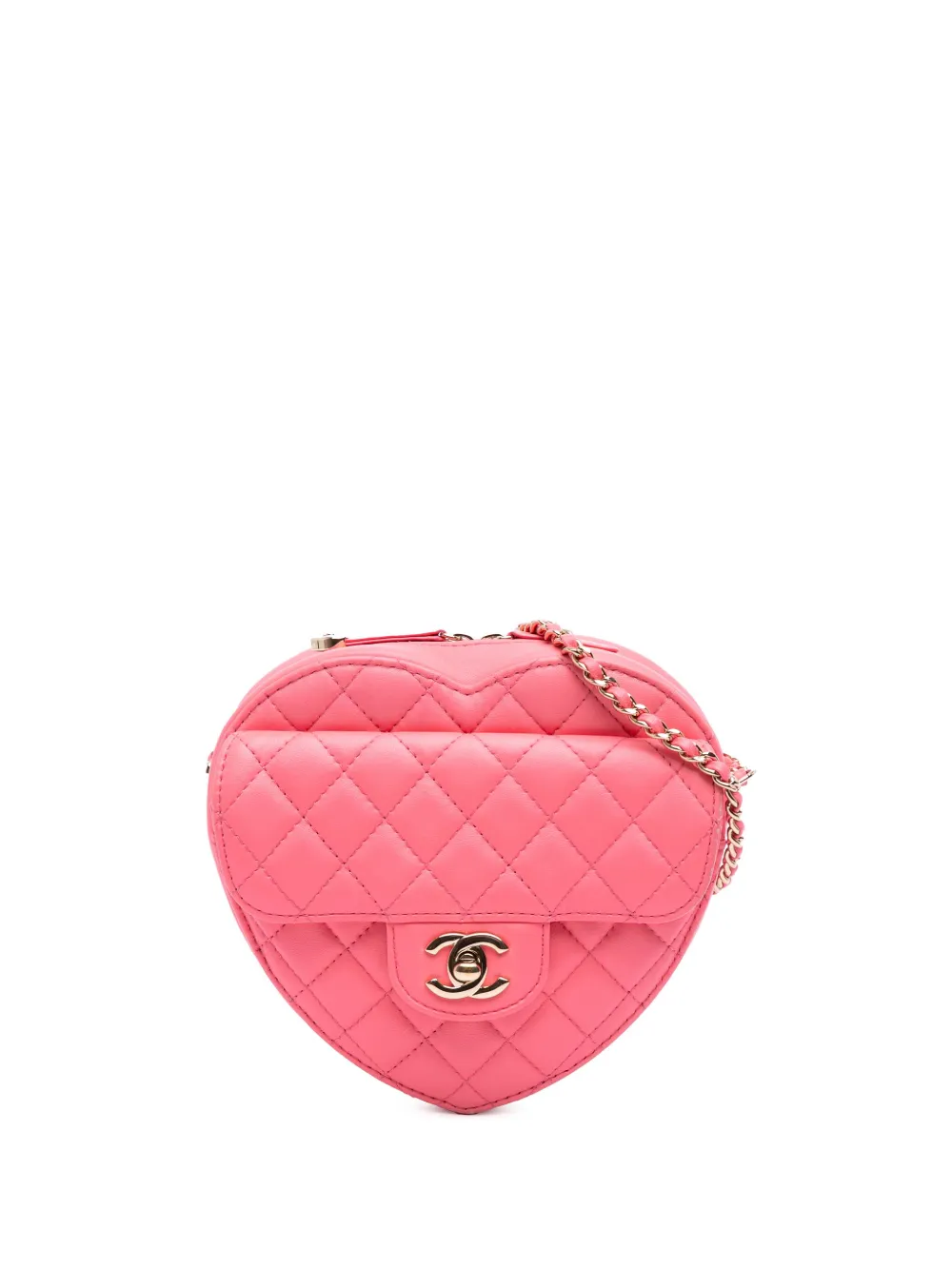 CHANEL Pre-Owned 2021-2025 ラムスキン ココマーク イン ラブ ハート ショルダーバッグ - ピンク