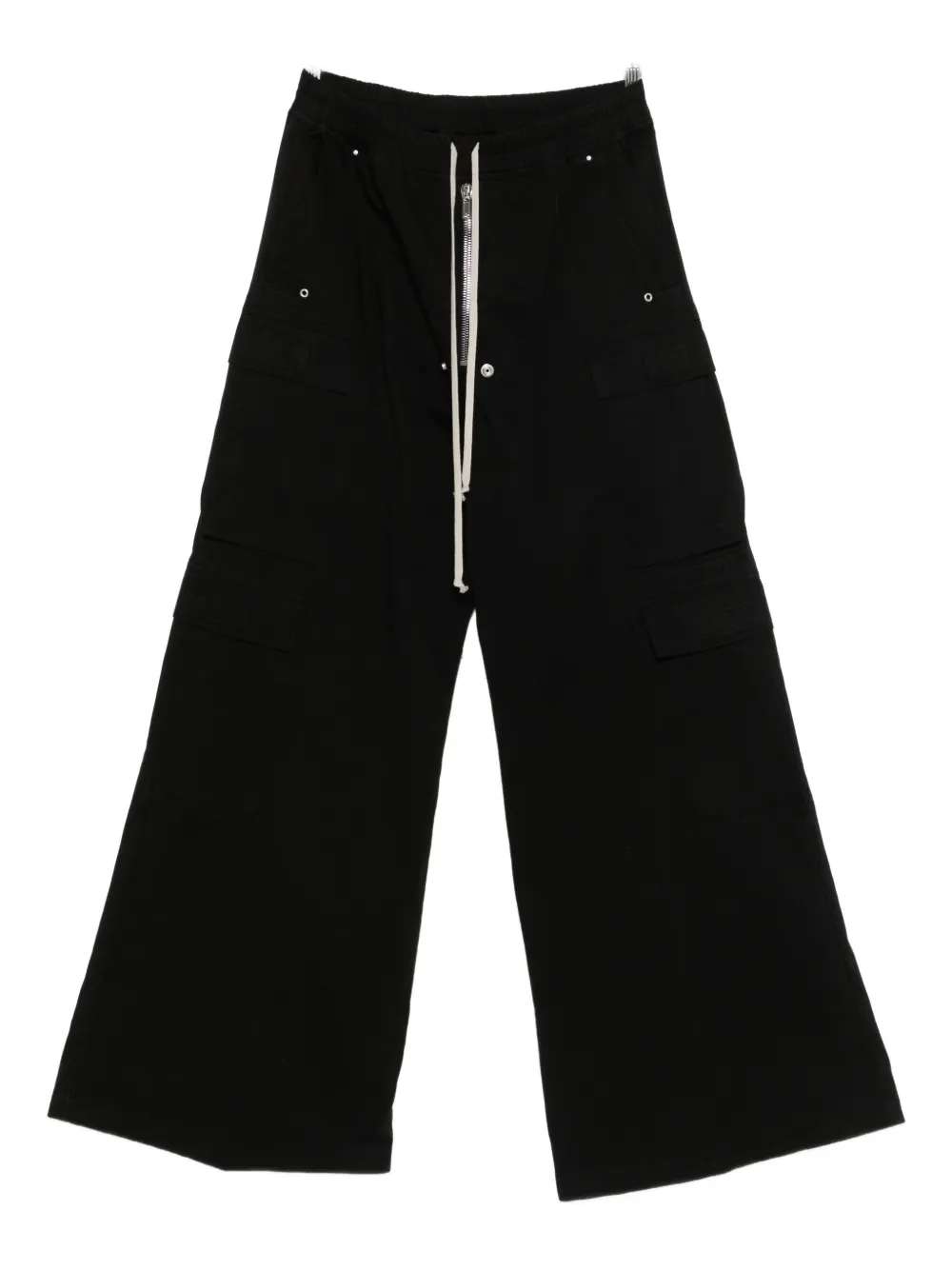 Rick Owens Drkshdw Hollywood Imbalanced Double Cargo Jumbo Belas In Black
