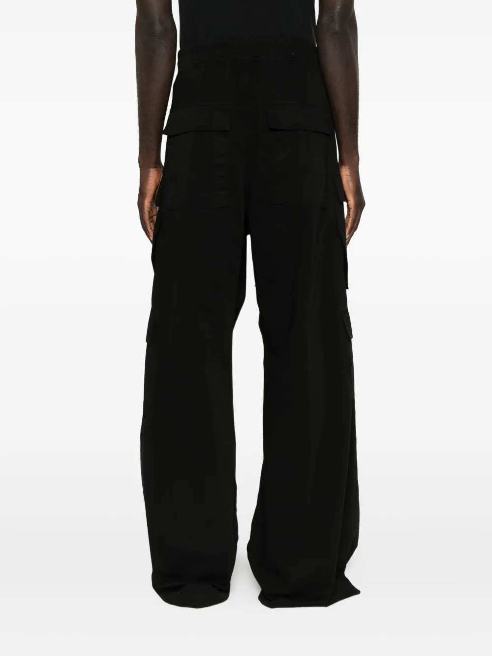 Rick Owens Drkshdw Hollywood Imbalanced Double Cargo Jumbo Belas In Black