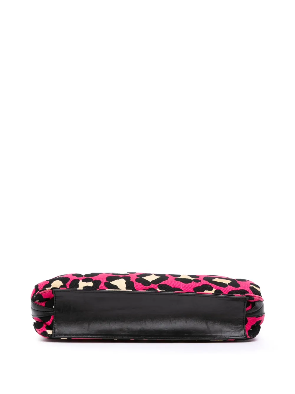 Pre-owned Bottega Veneta 20th Century Leopard Print Canvas Shoulder Bag In Pink