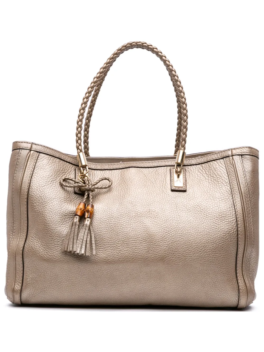 Gucci Pre-Owned 2016-2025 Metallic Grained Leather Bella tote bag | Gold | Image 1