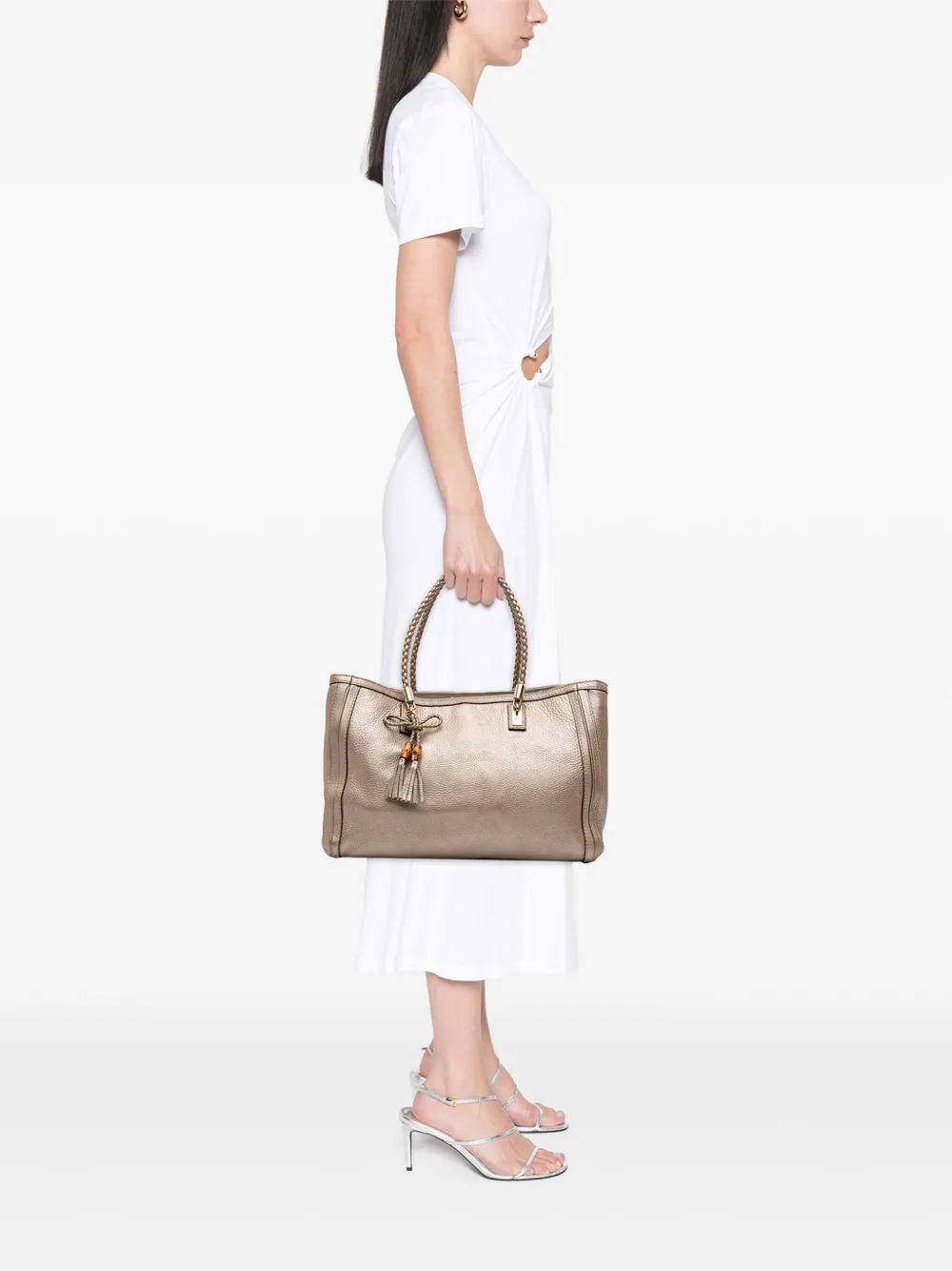 Gucci Pre-Owned 2016-2025 Metallic Grained Leather Bella tote bag | Pre-Owned | Image 2