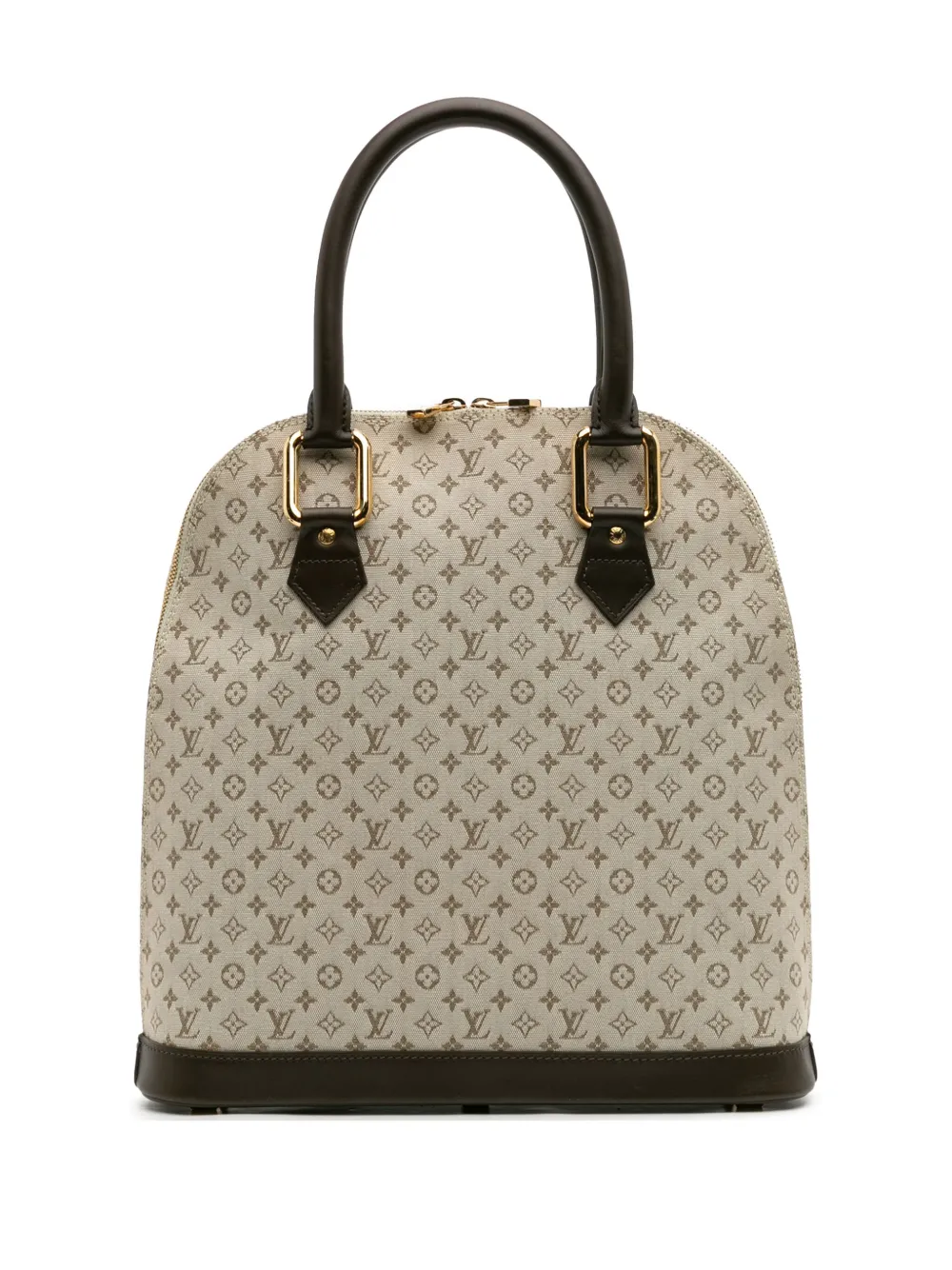 Pre-owned Louis Vuitton 2001 Monogram Mini Lin Alma Haut Handbag In Brown