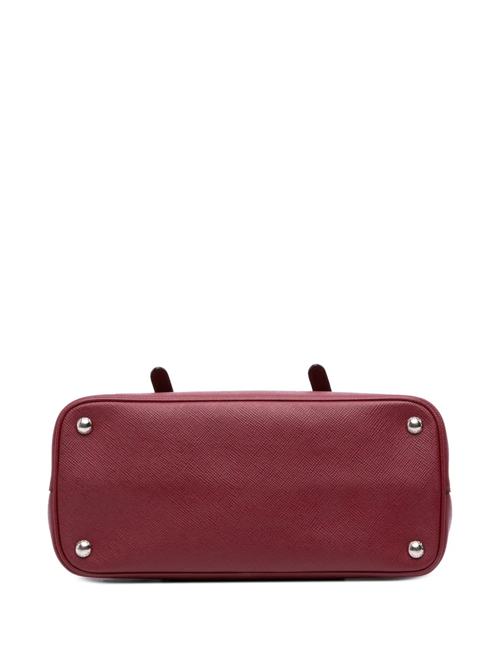 Pre-owned Prada 2013-2025 Saffiano Cuir Double Satchel In Red