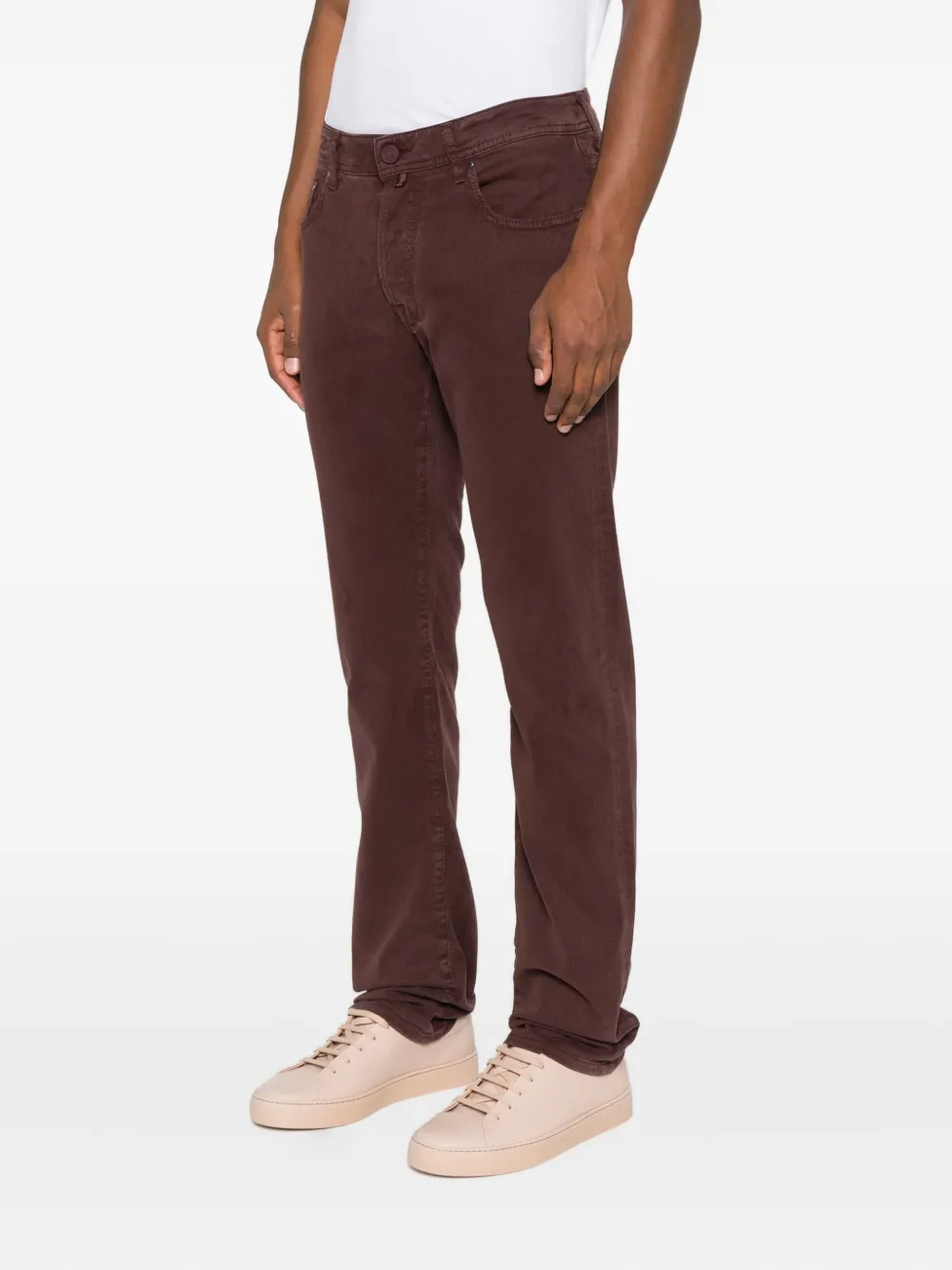 Jacob Cohen Scoot Five-pocket Cotton Trousers In Brown
