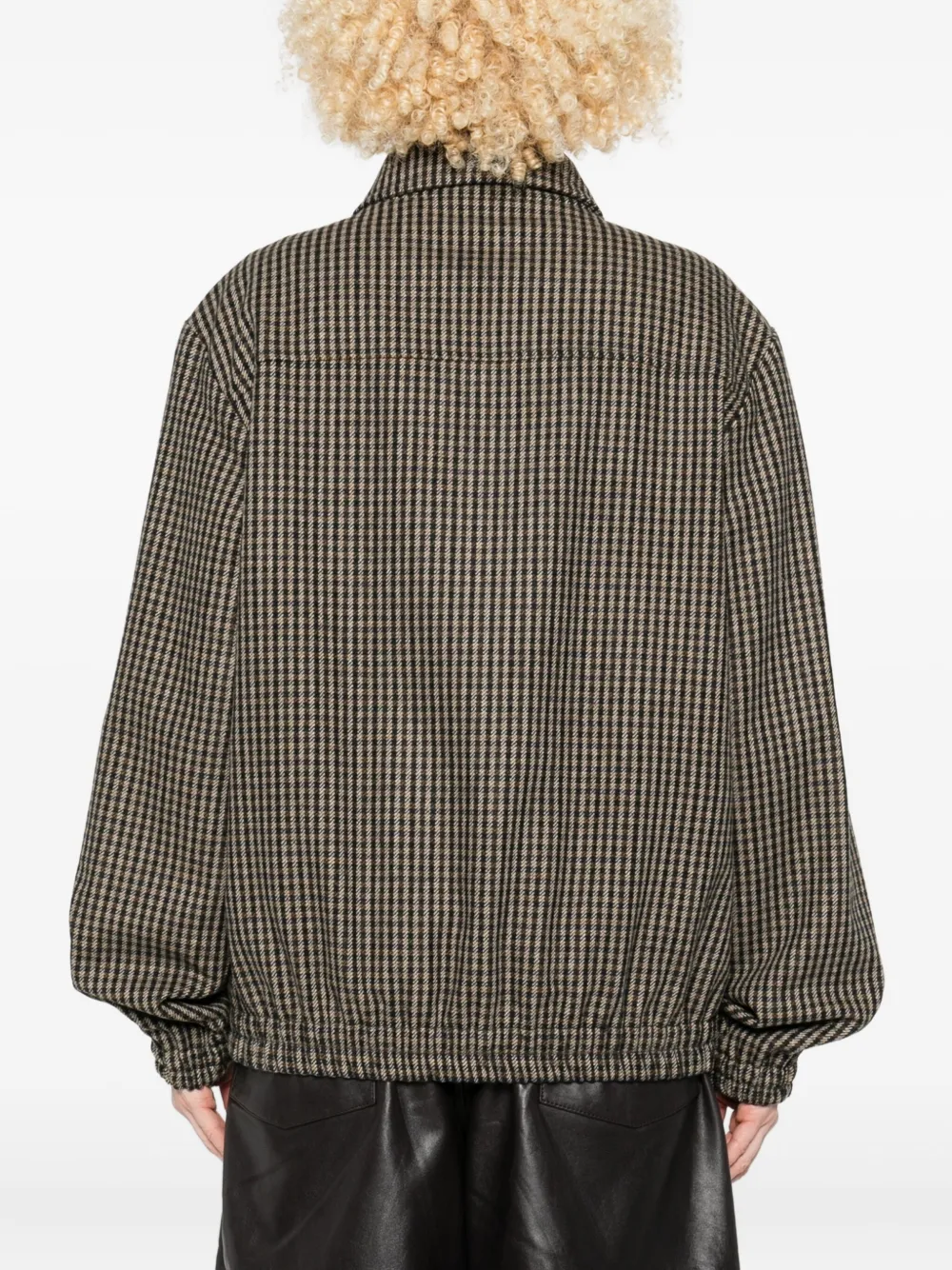 Apc Checkered Jacket With Collared Neck And Pockets In Black