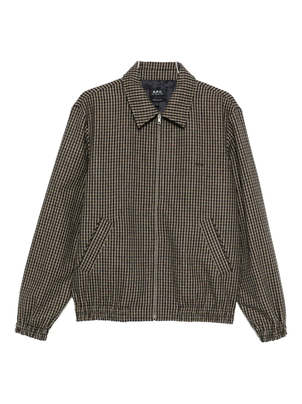 Apc Checkered Jacket With Collared Neck And Pockets In Black