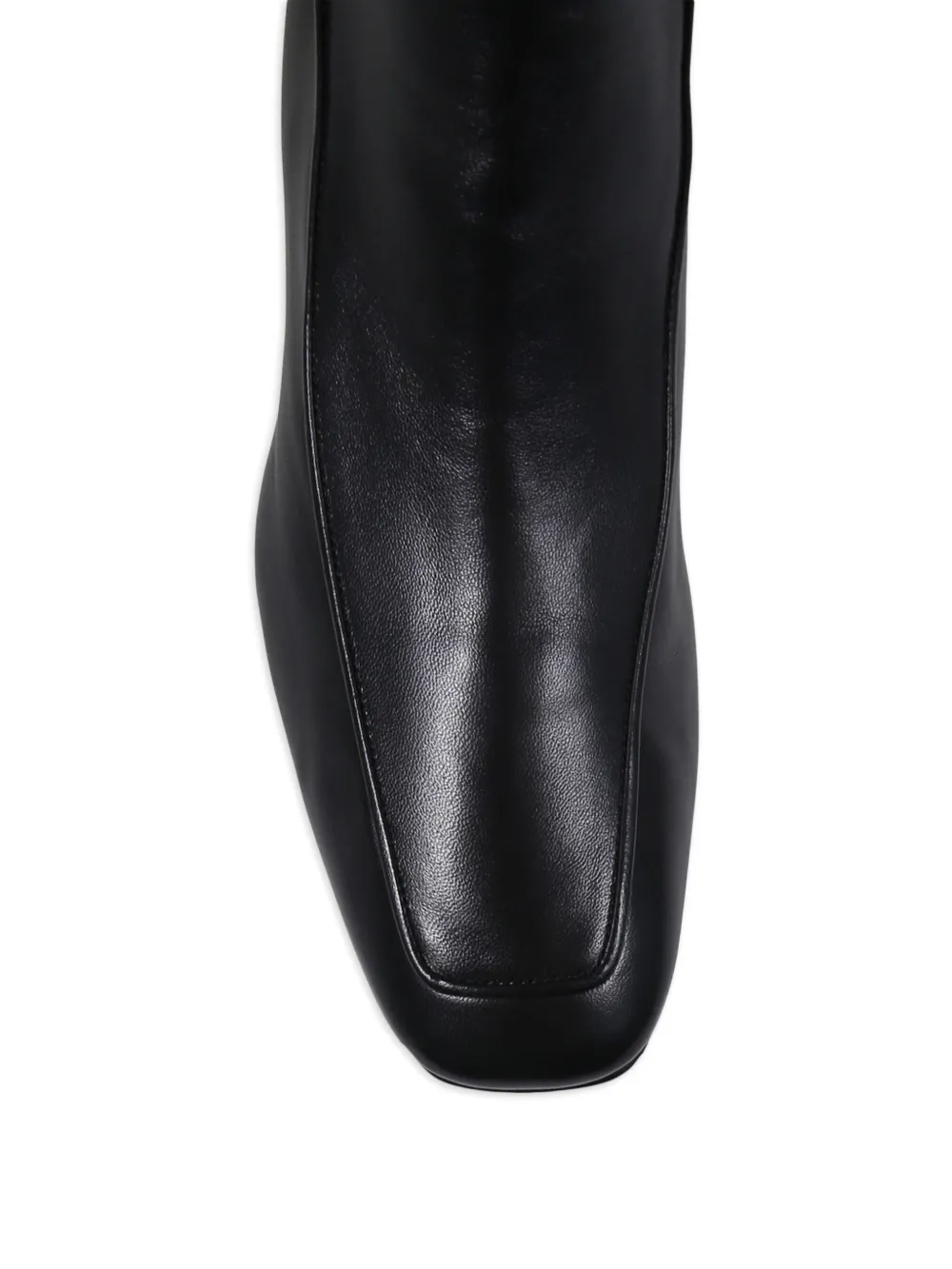 Herbert Levine Shadow Ban Square-toe Leather Ankle Boots in Black, view 4