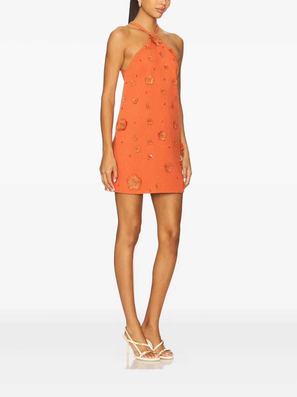 Alexis Milaa floral-detail mini dress - Oranje