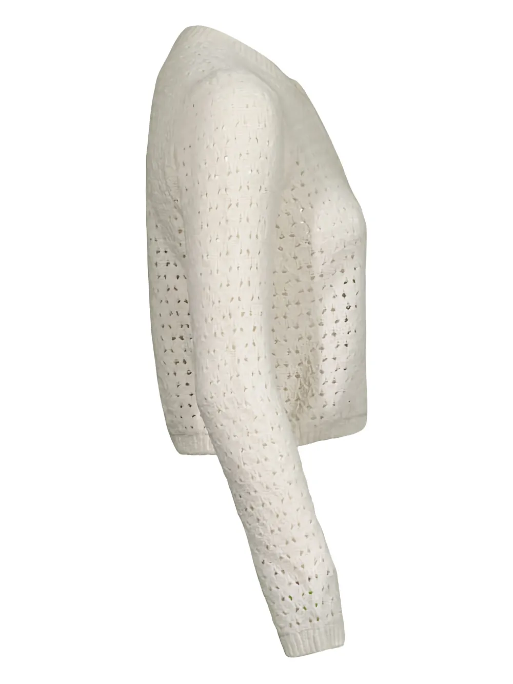 Frame Chenille Openwork Cardigan In Gray