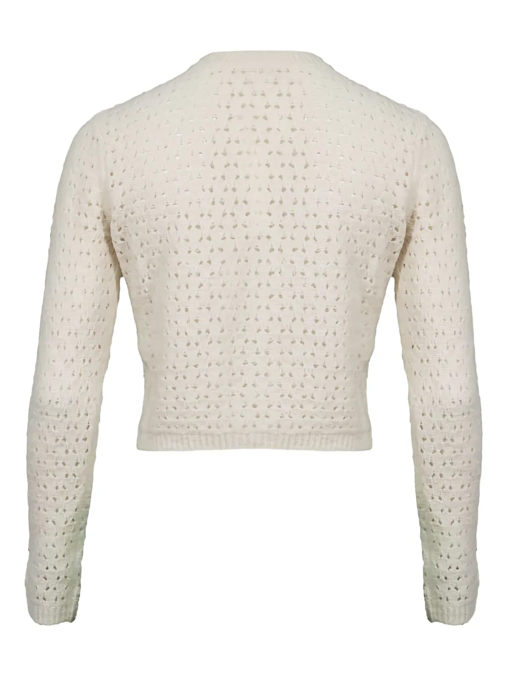 Frame Chenille Openwork Cardigan In Gray