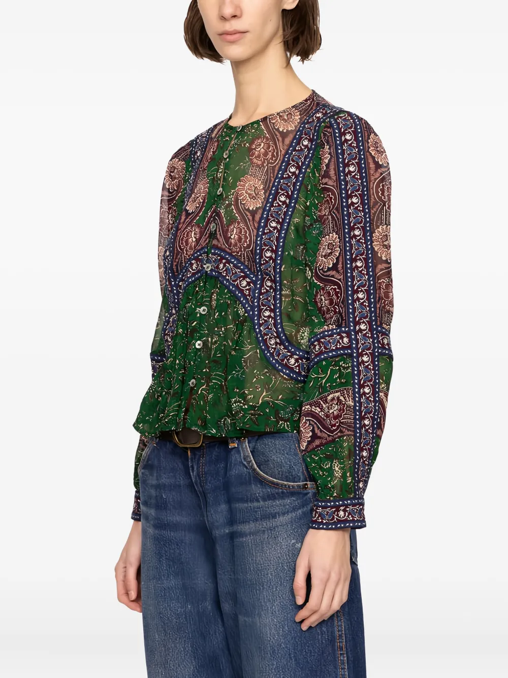 Sea Melba blouse met lange mouwen Groen