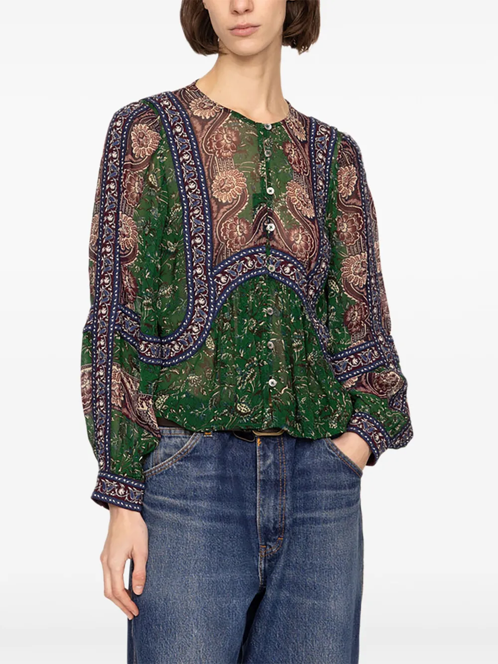 Sea Melba blouse met lange mouwen Groen