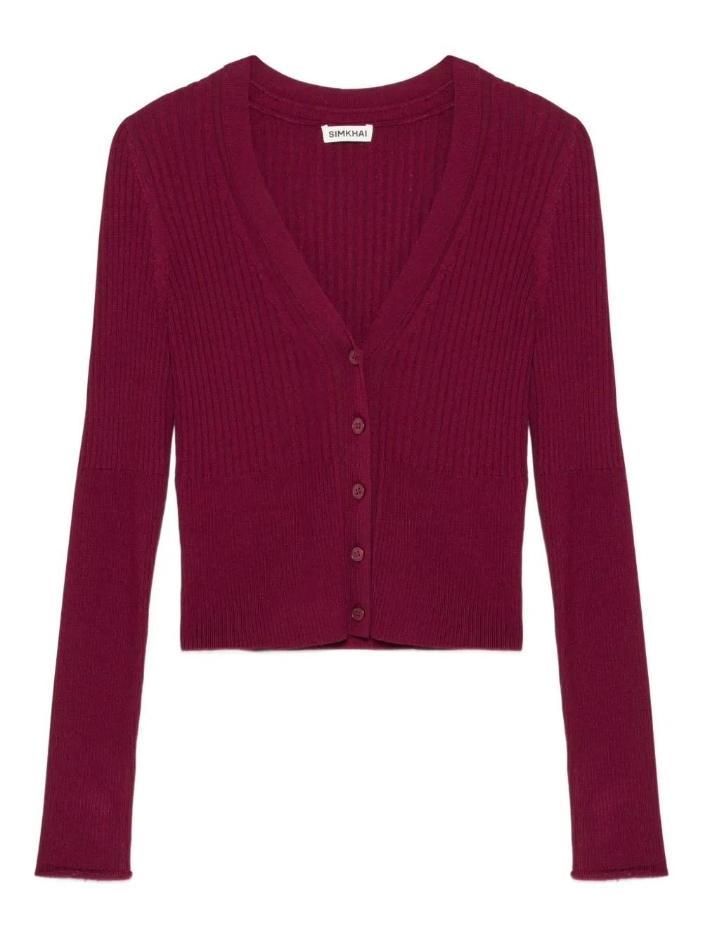 Simkhai Ailany Ribbed Cardigan In Red