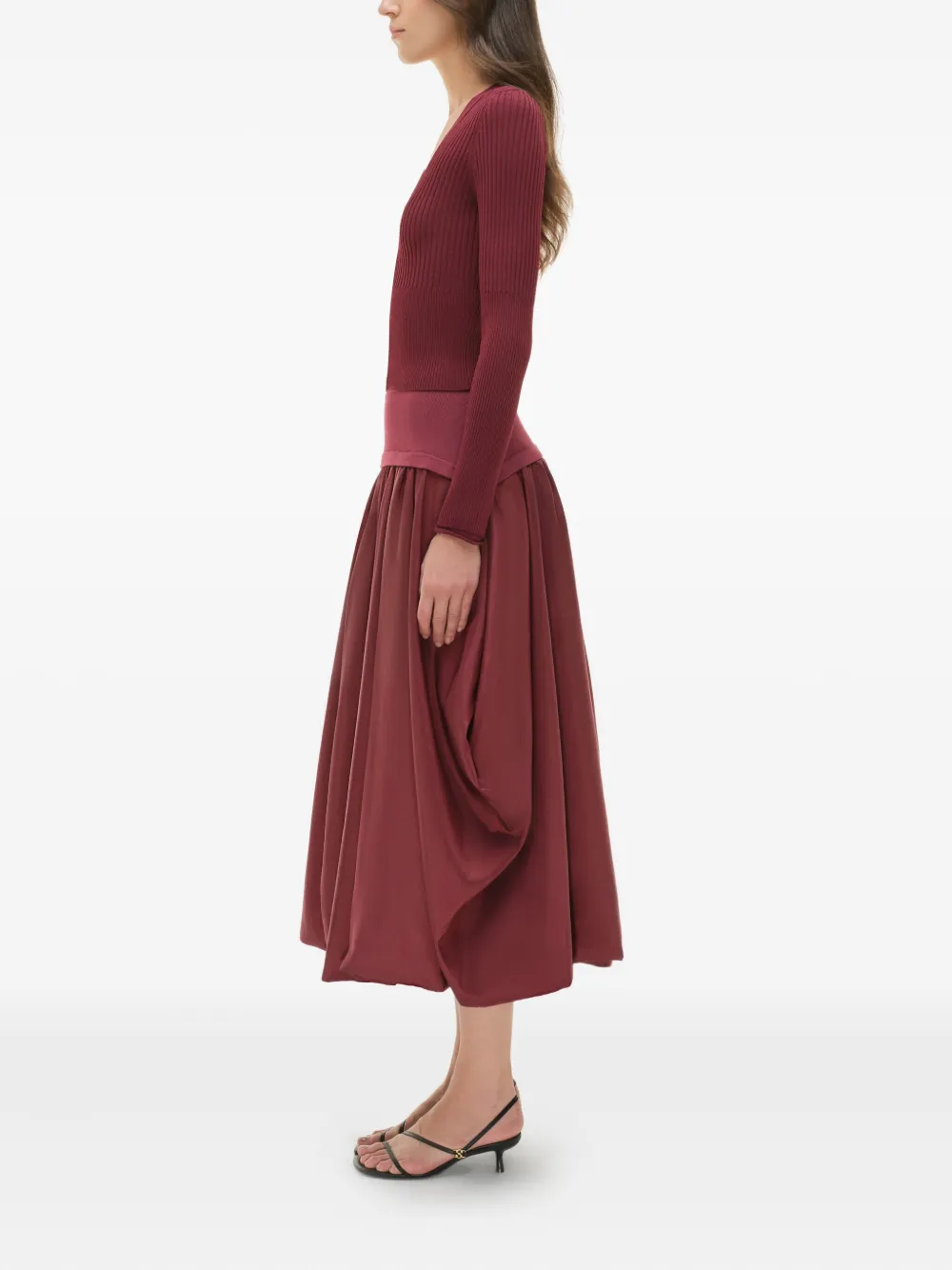 Simkhai Ailany Ribbed Cardigan In Red