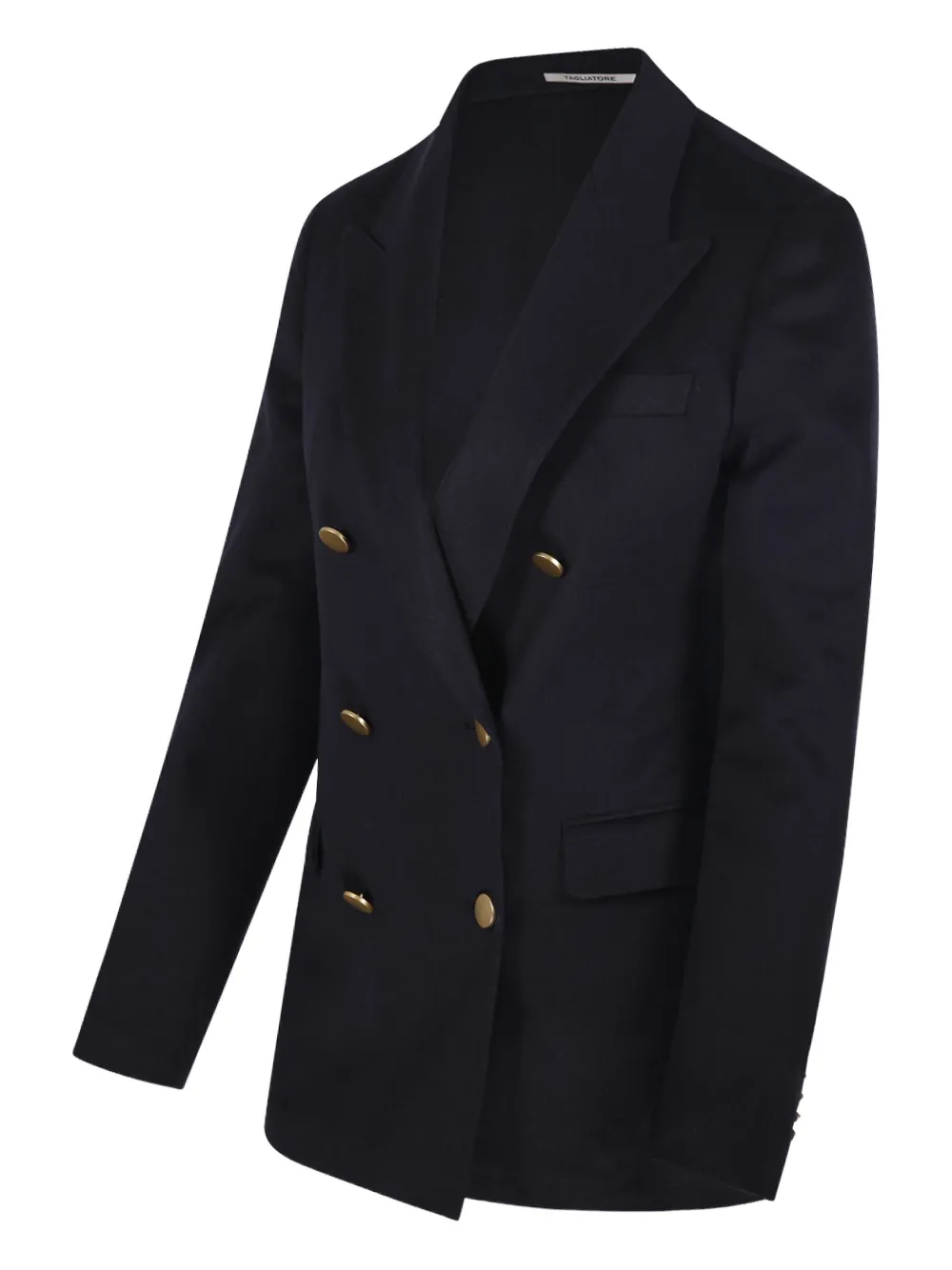 Tagliatore Double-breasted Gold-button Blazer In Black
