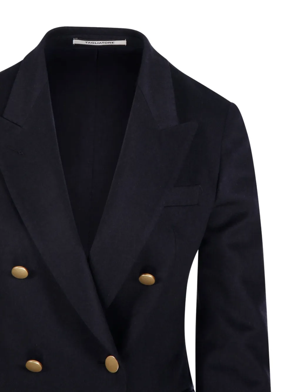 Tagliatore Double-breasted Gold-button Blazer In Black