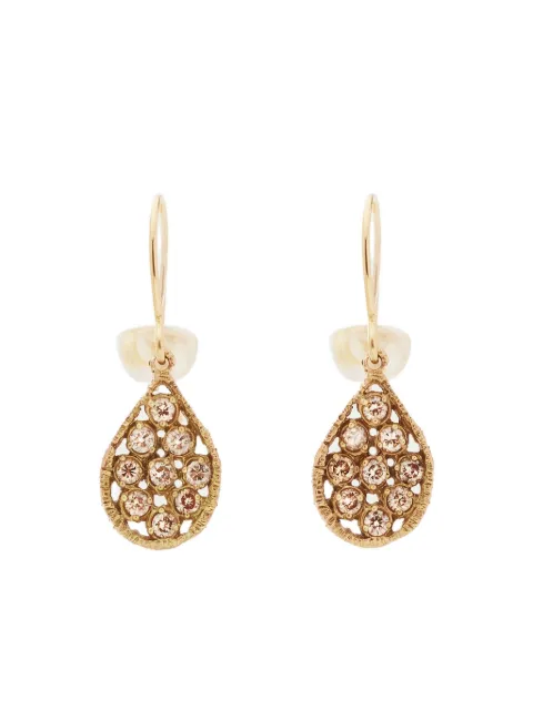 Noguchi 14K yellow gold diamond drops earrings
