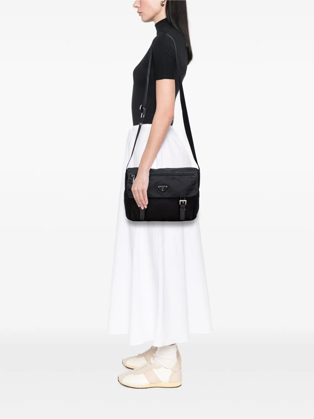 Prada Pre-Owned 2000-2013 Tessuto Zip Double Buckle Messenger Bag crossbody bag | Pre-Owned | Image 2