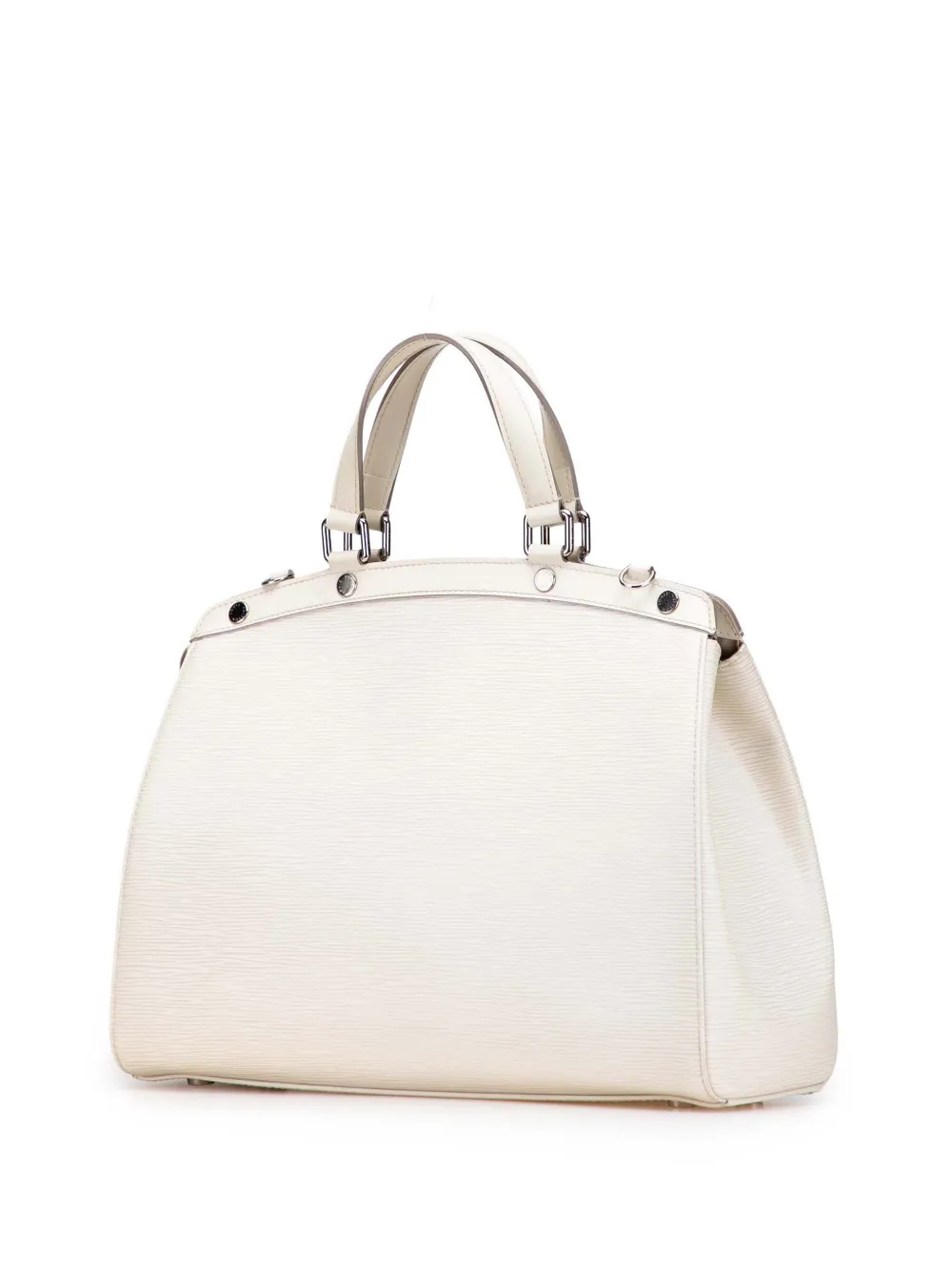 Pre-owned Louis Vuitton 2011 Epi Brea Mm Satchel In White