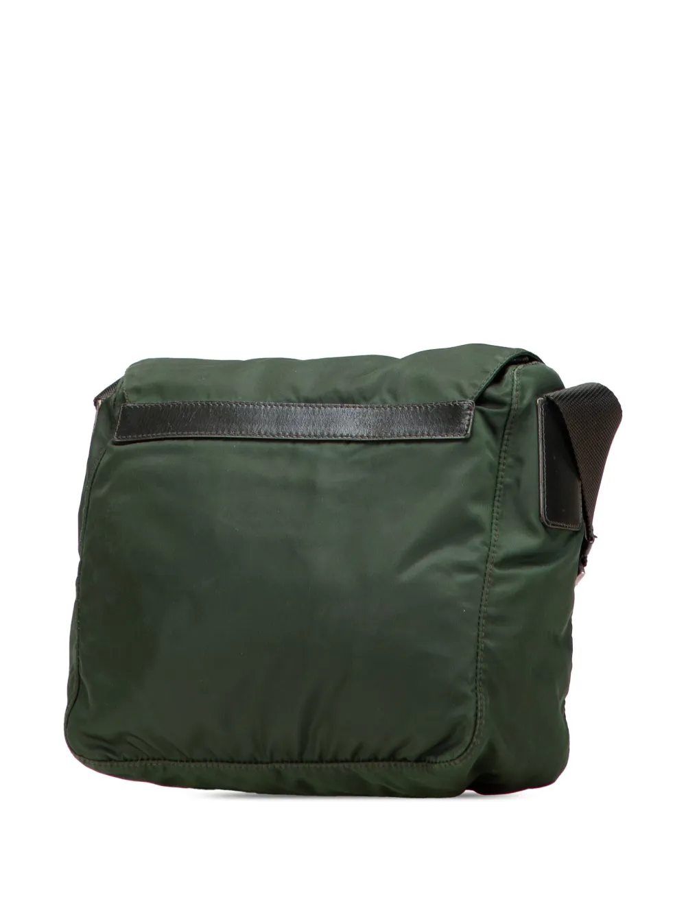 Pre-owned Prada 2013-2025 Tessuto Zip Buckle Messenger Bag Crossbody Bag In Green