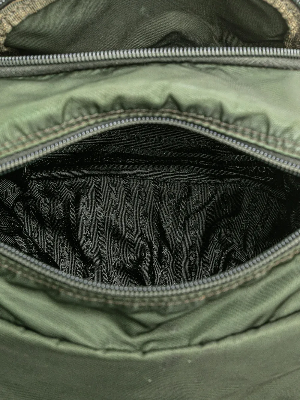 Pre-owned Prada 2013-2025 Tessuto Zip Buckle Messenger Bag Crossbody Bag In Green