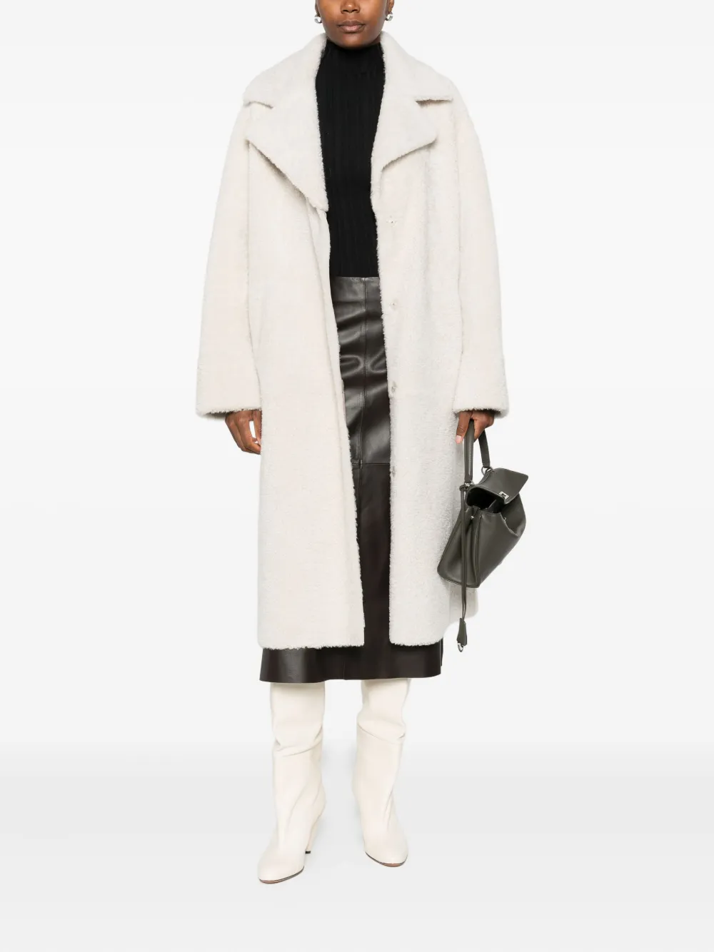 Arma welt-pocket fleece coat | Single Breasted Coats | Image 2