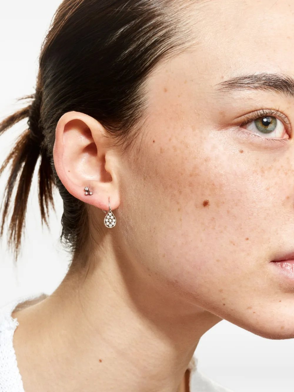 Noguchi 14k White Gold Drops Diamond Earrings In Gold