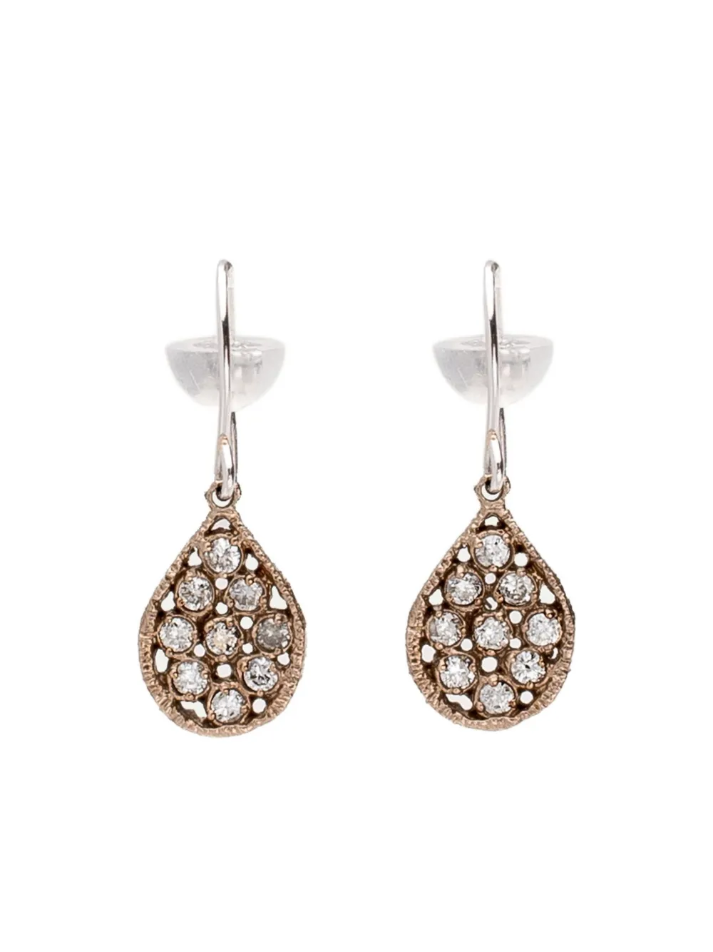 Noguchi 14k White Gold Drops Diamond Earrings In Gold