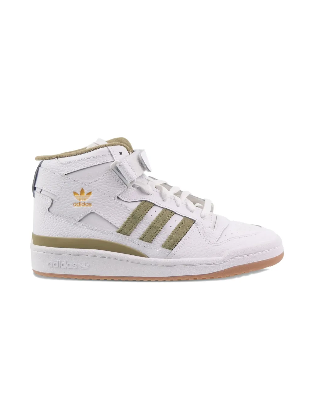 Adidas Kids Forum Mid White/Orbit Green sneakers - Wit