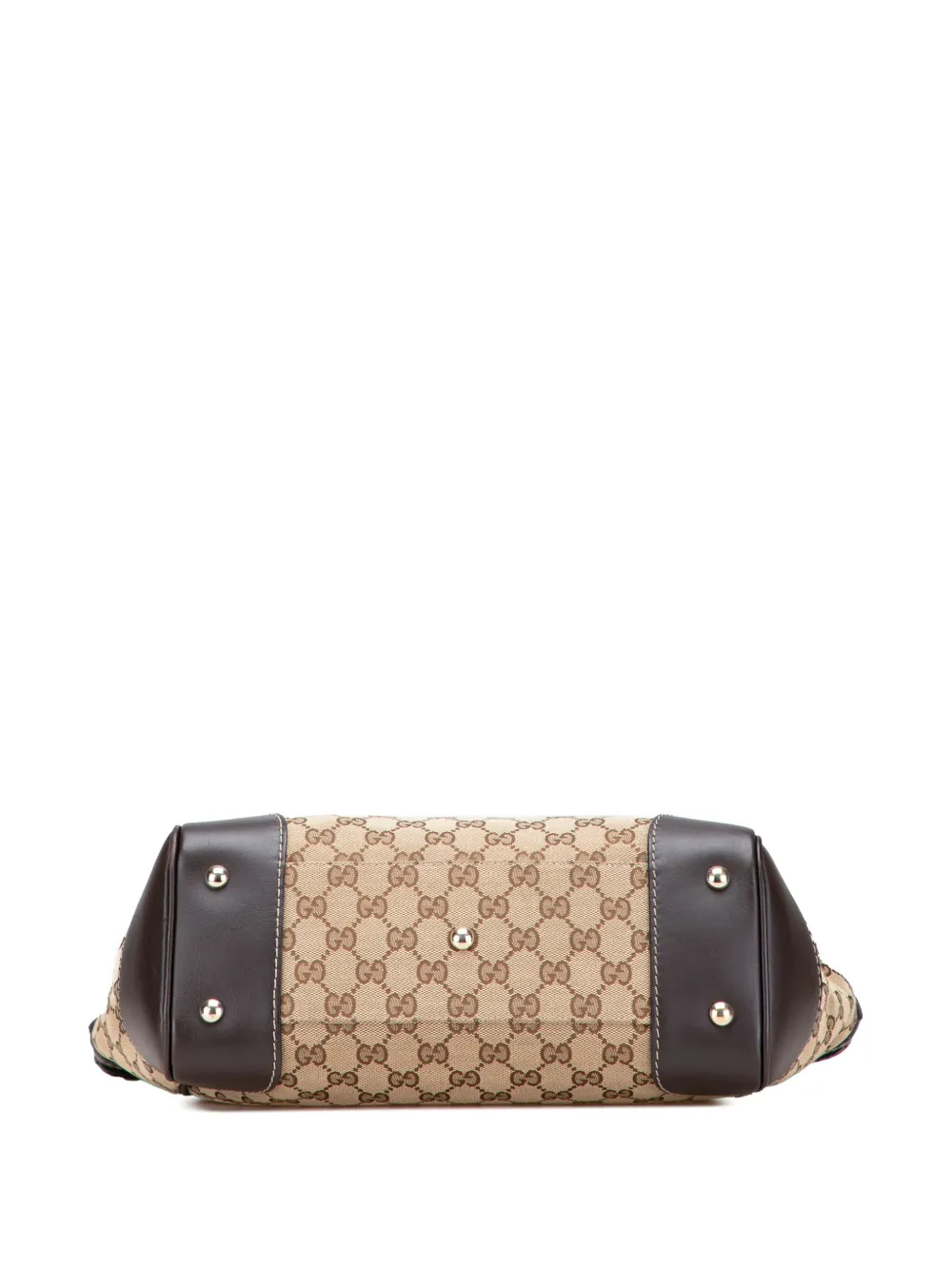 Pre-owned Gucci 2000-2015 Gg Canvas Web Mayfair Tote Bag In Brown