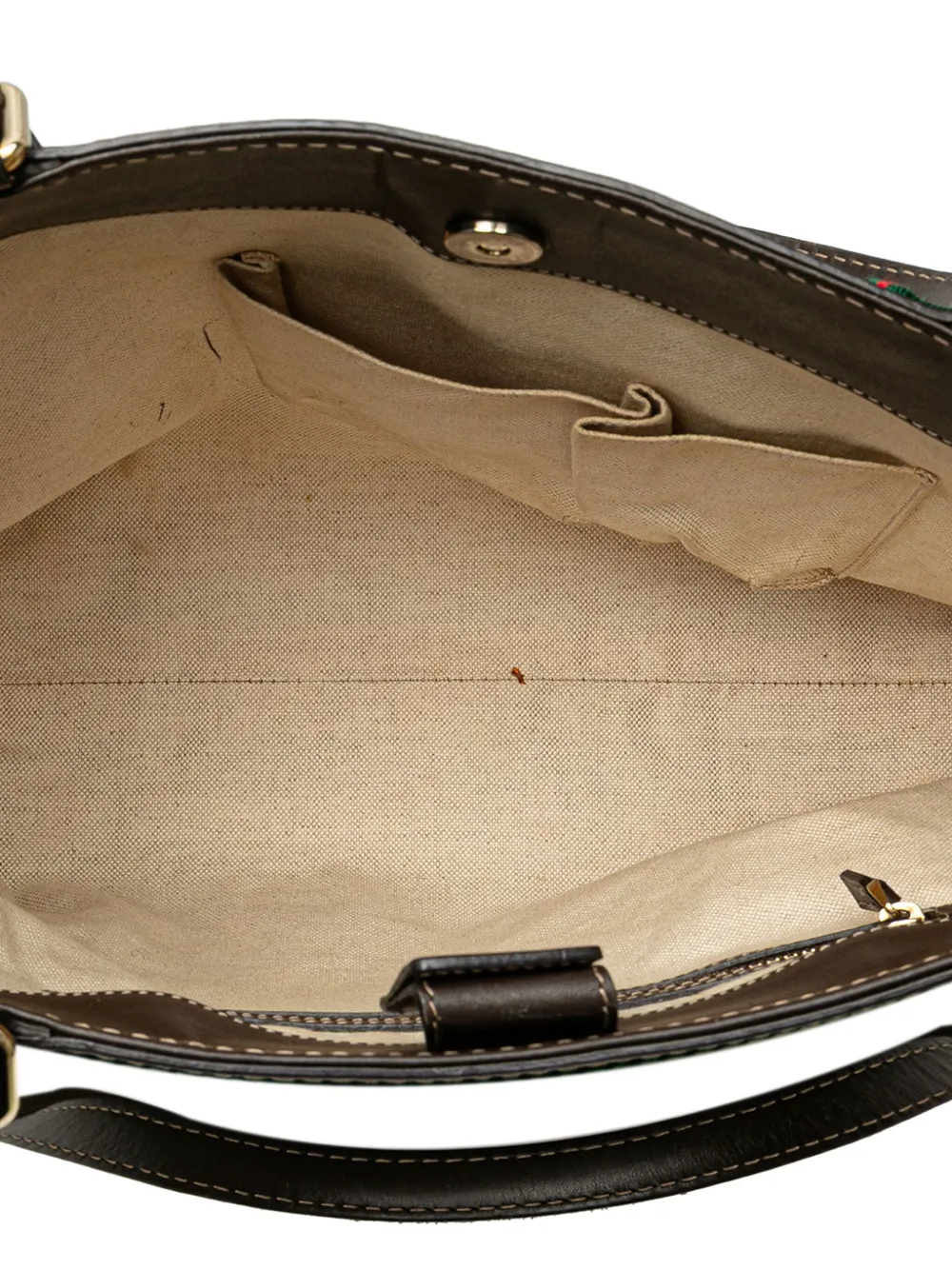 Pre-owned Gucci 2000-2015 Gg Canvas Web Mayfair Tote Bag In Brown