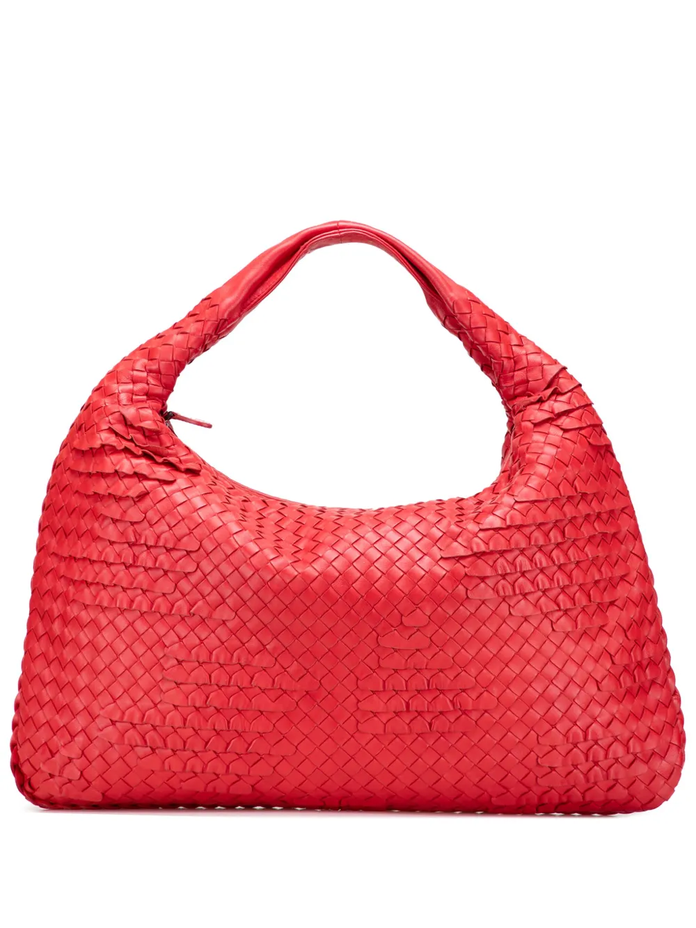 Bottega Veneta Pre-Owned 2012-2025 Medium Nappa Intrecciato Ruffle Veneta hobo bag | Red | Image 1