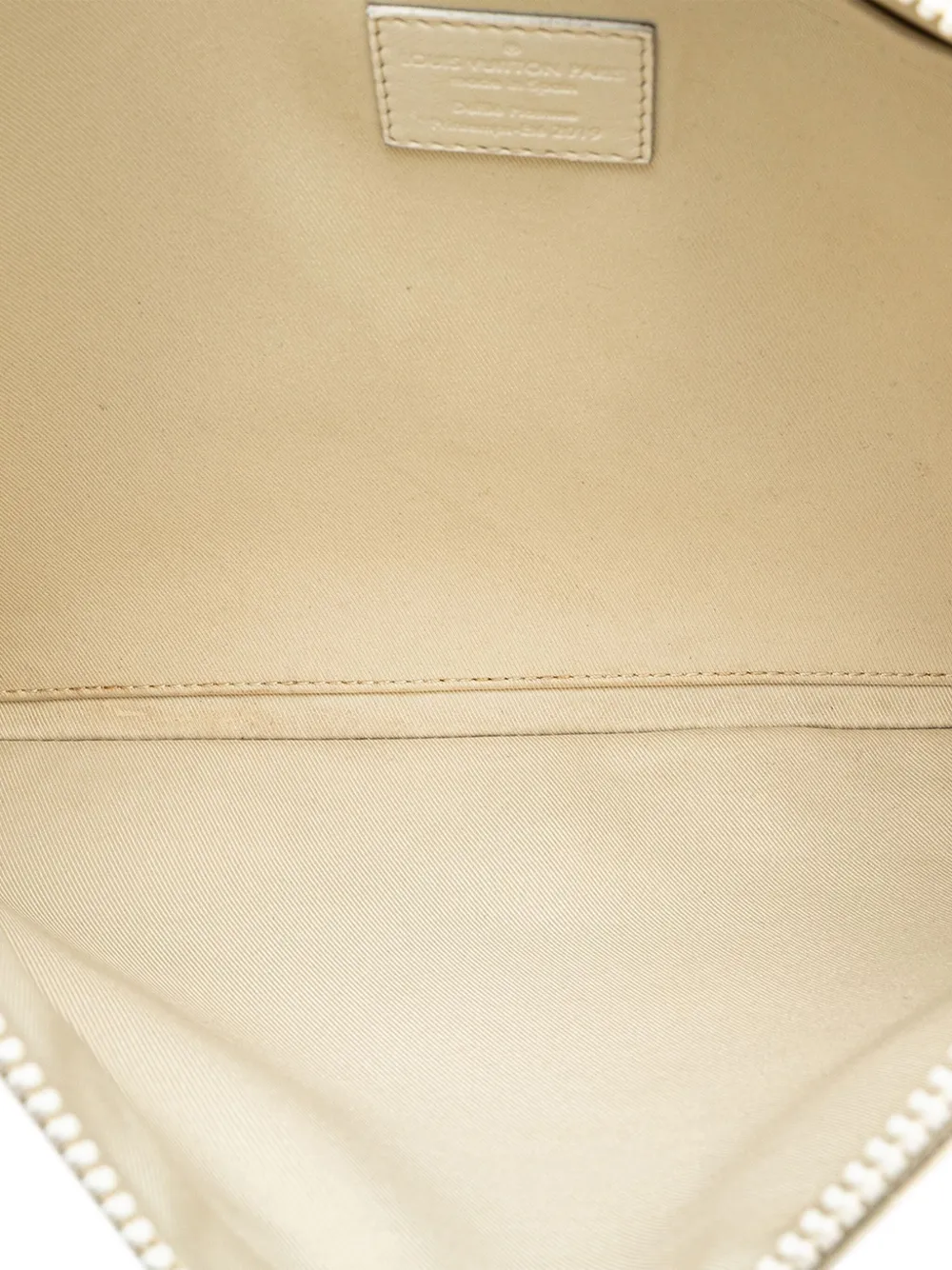 Pre-owned Louis Vuitton 2018 Monogram Taurillon A4 Pouch Clutch Bag In White