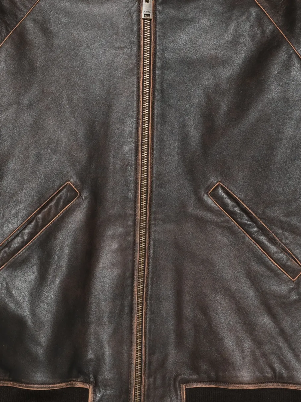 Arma Azzura Leather Bomber Jacket In Brown