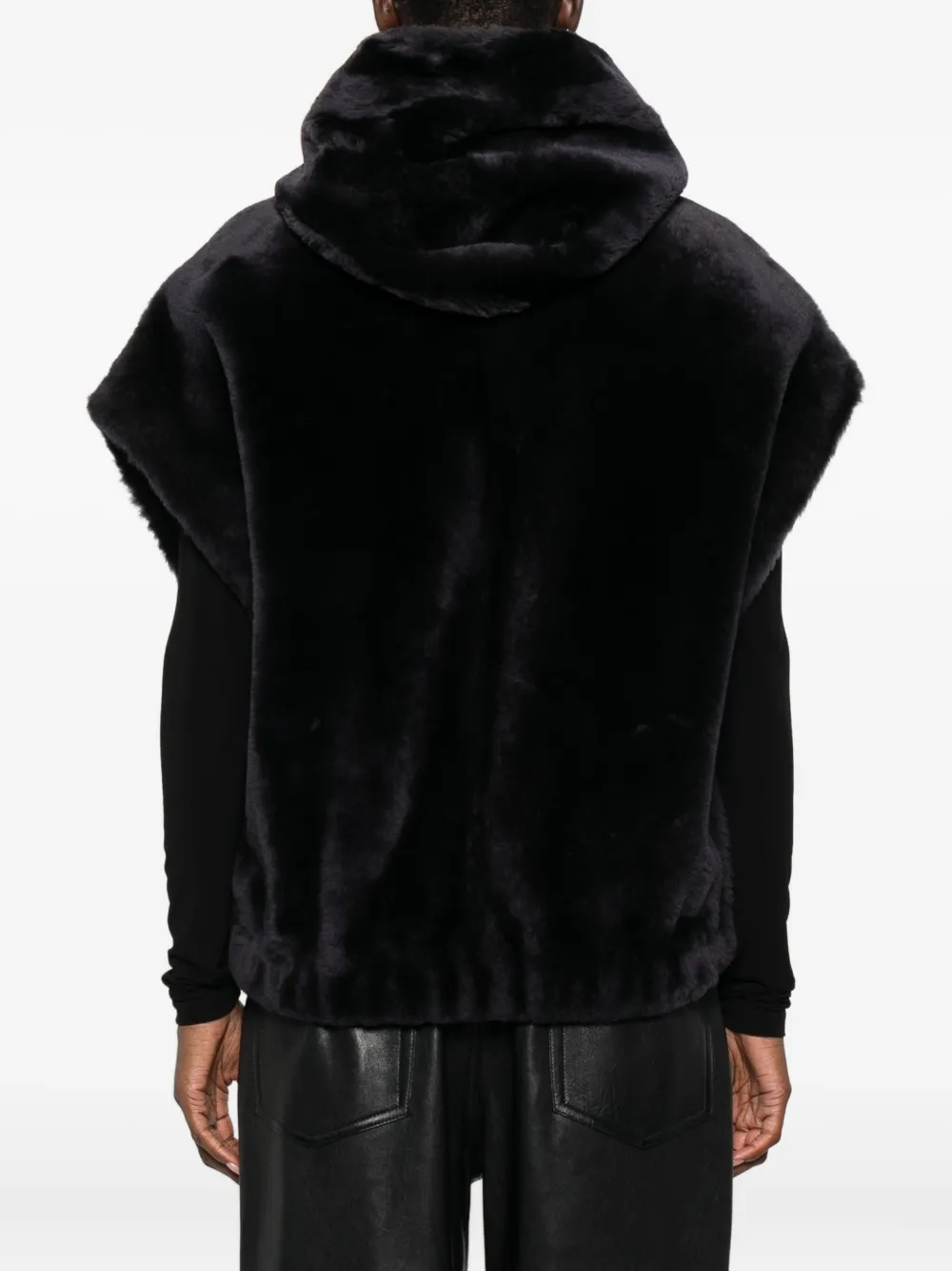 Arma Aurelie jack van imitatiebont met capuchon Zwart