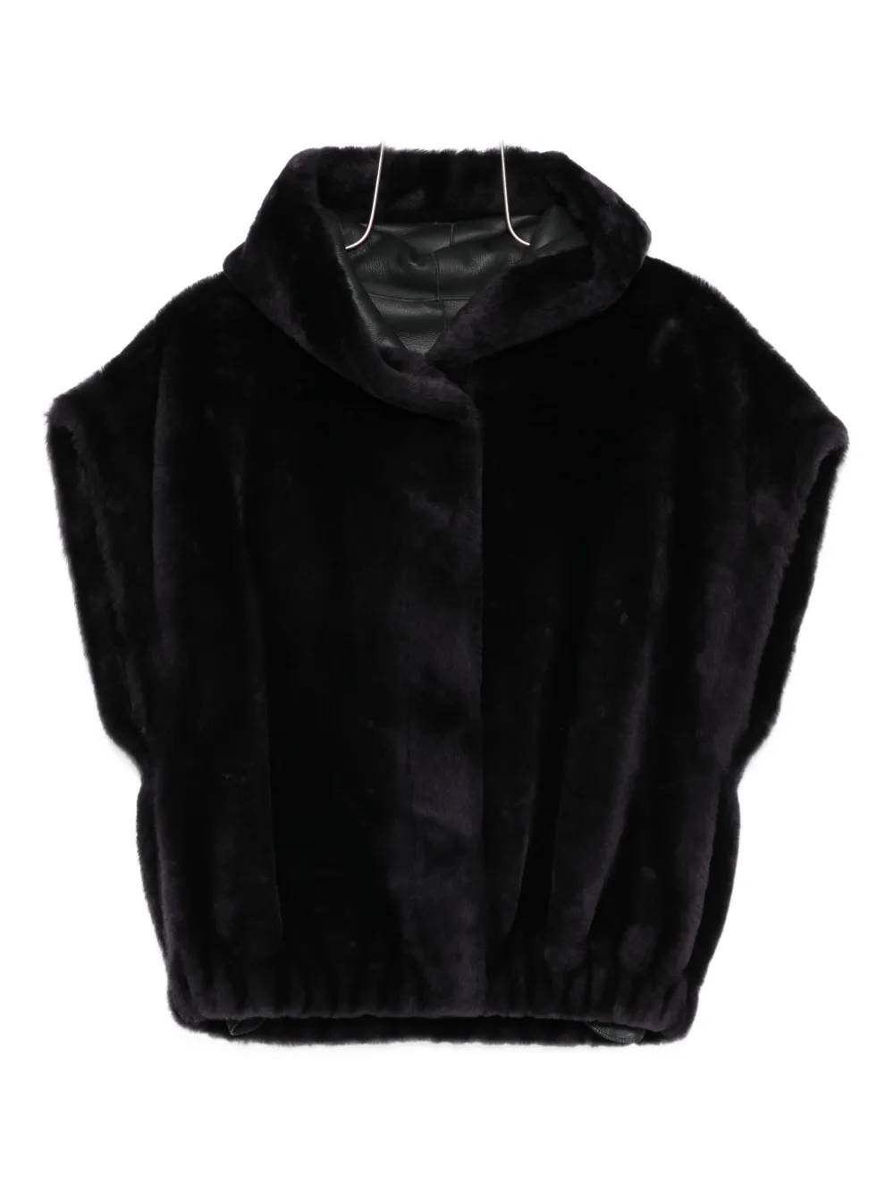 Arma Aurelie hooded faux-fur jacket | Black | Image 1