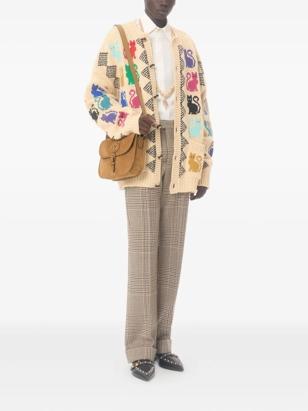 Valentino Garavani Vest met jacquard knopen Beige