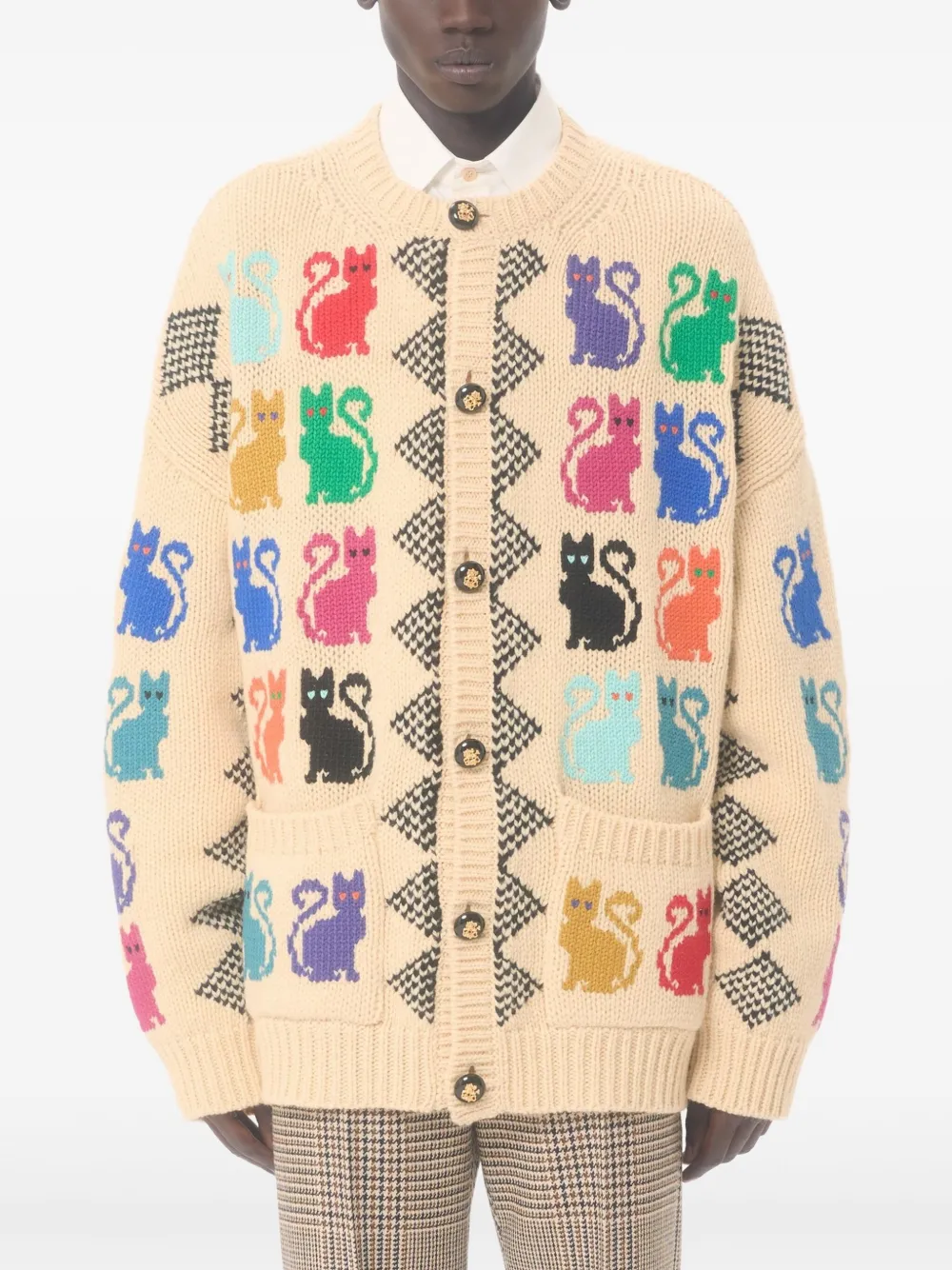 Valentino Garavani Vest met jacquard knopen Beige