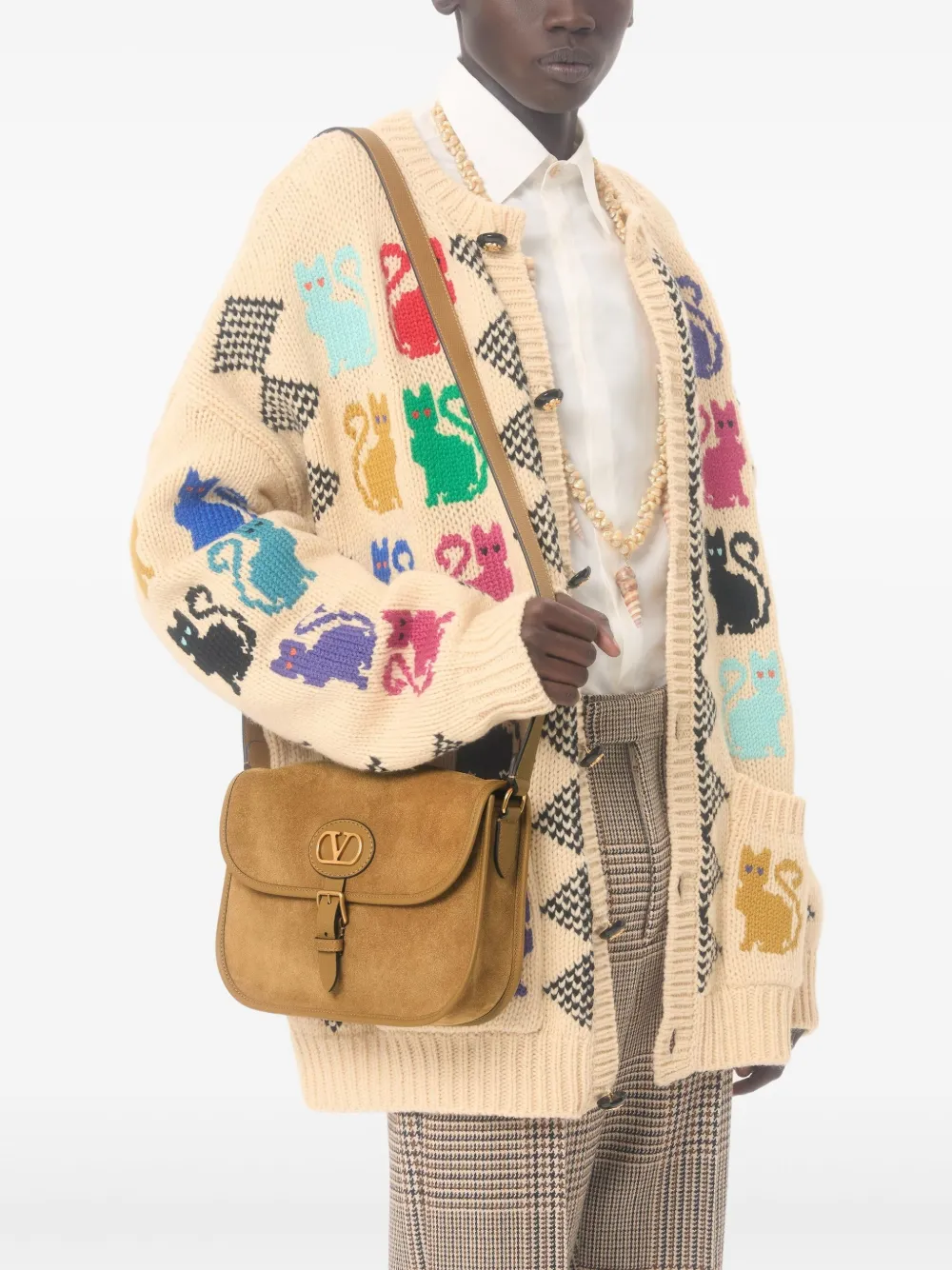 Valentino Garavani Vest met jacquard knopen Beige