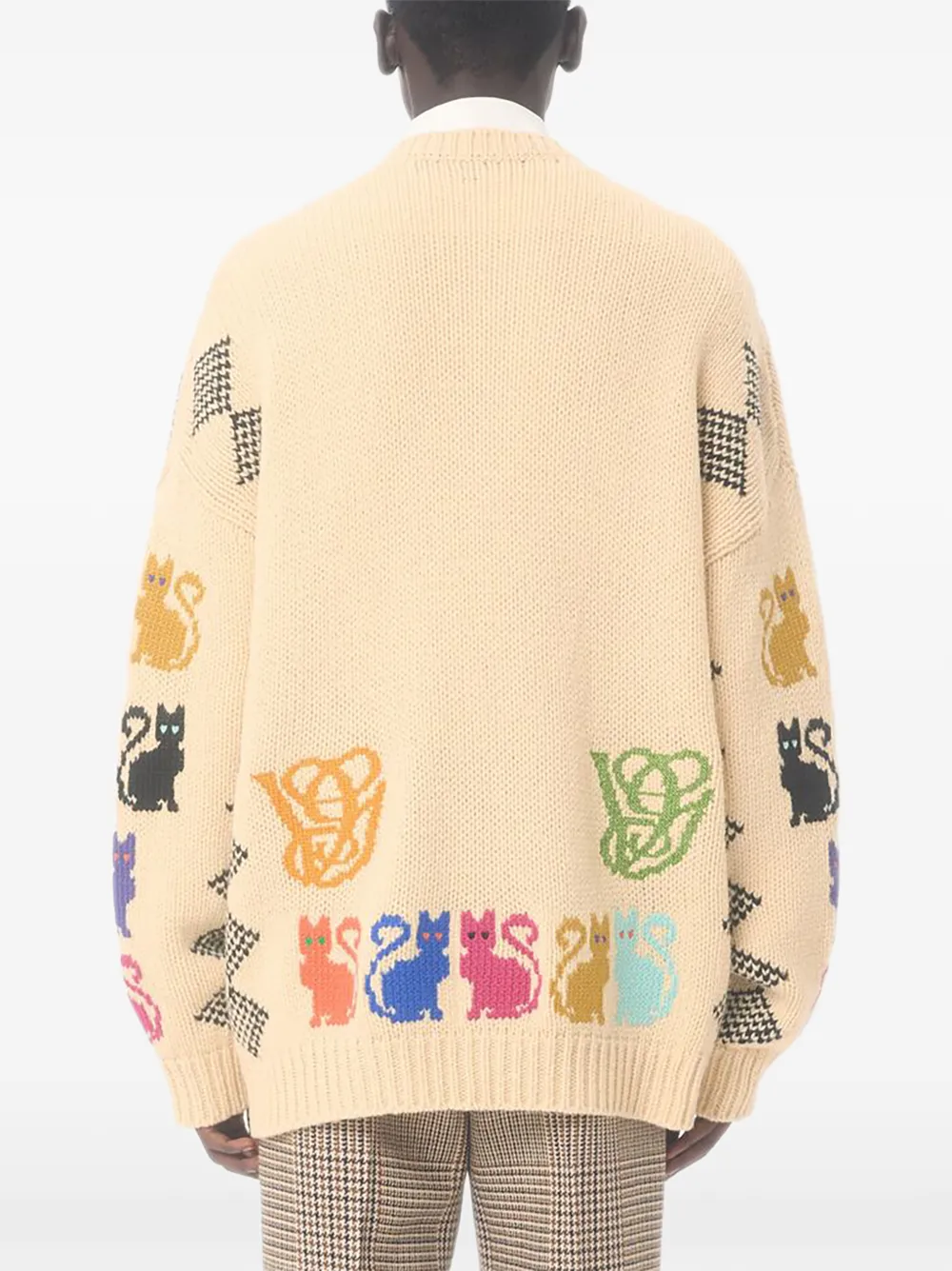 Le Chat De La Maison jacquard pattern cardigan