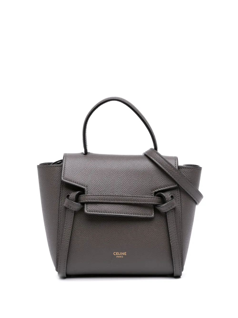 Celine Pre-Owned 2020 Pico Grained Calfskin Belt Bag satchel | Grey | Image 1