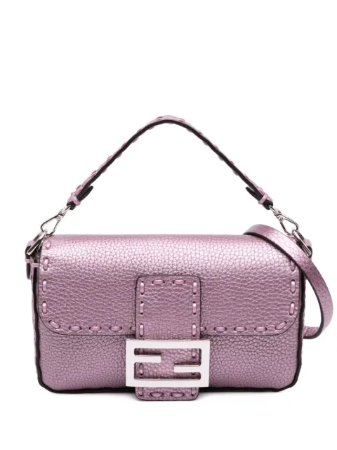Fendi Pre-Owned 2010-2025 Mini Metallic Leather Baguette satchel