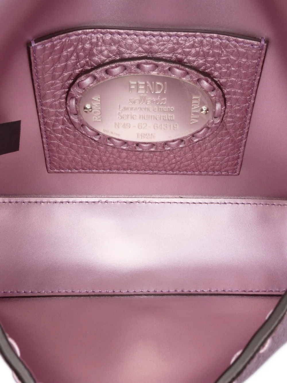Pre-owned Fendi 2010-2025 Mini Metallic Leather Baguette Satchel In Pink